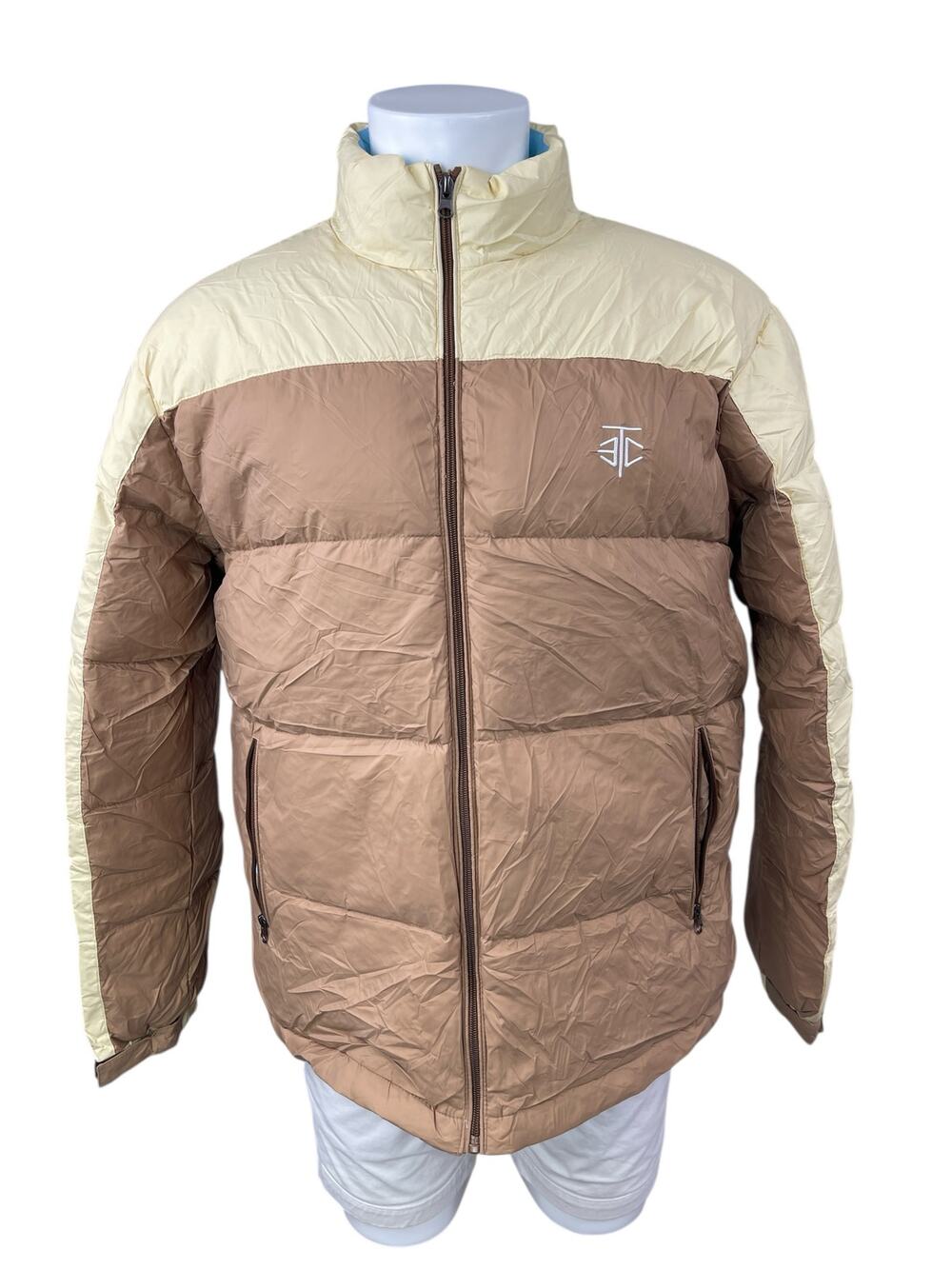 ETC Rarewear Color Block Quilted Long Sleeve Full Zip Puffer Coat Jacket Size L